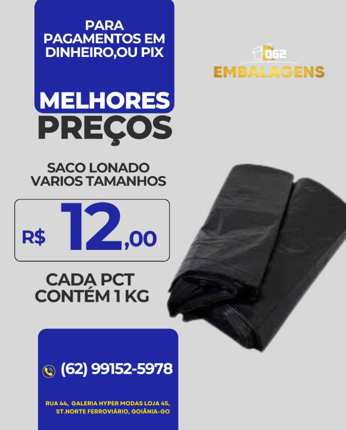 Saco lonado, varios tamanhos